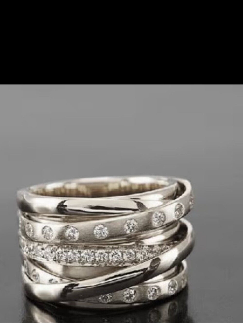 Macys White gold plated ring
